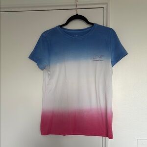 Vineyard Vines Red, White and Blue Ombre Tee EUC